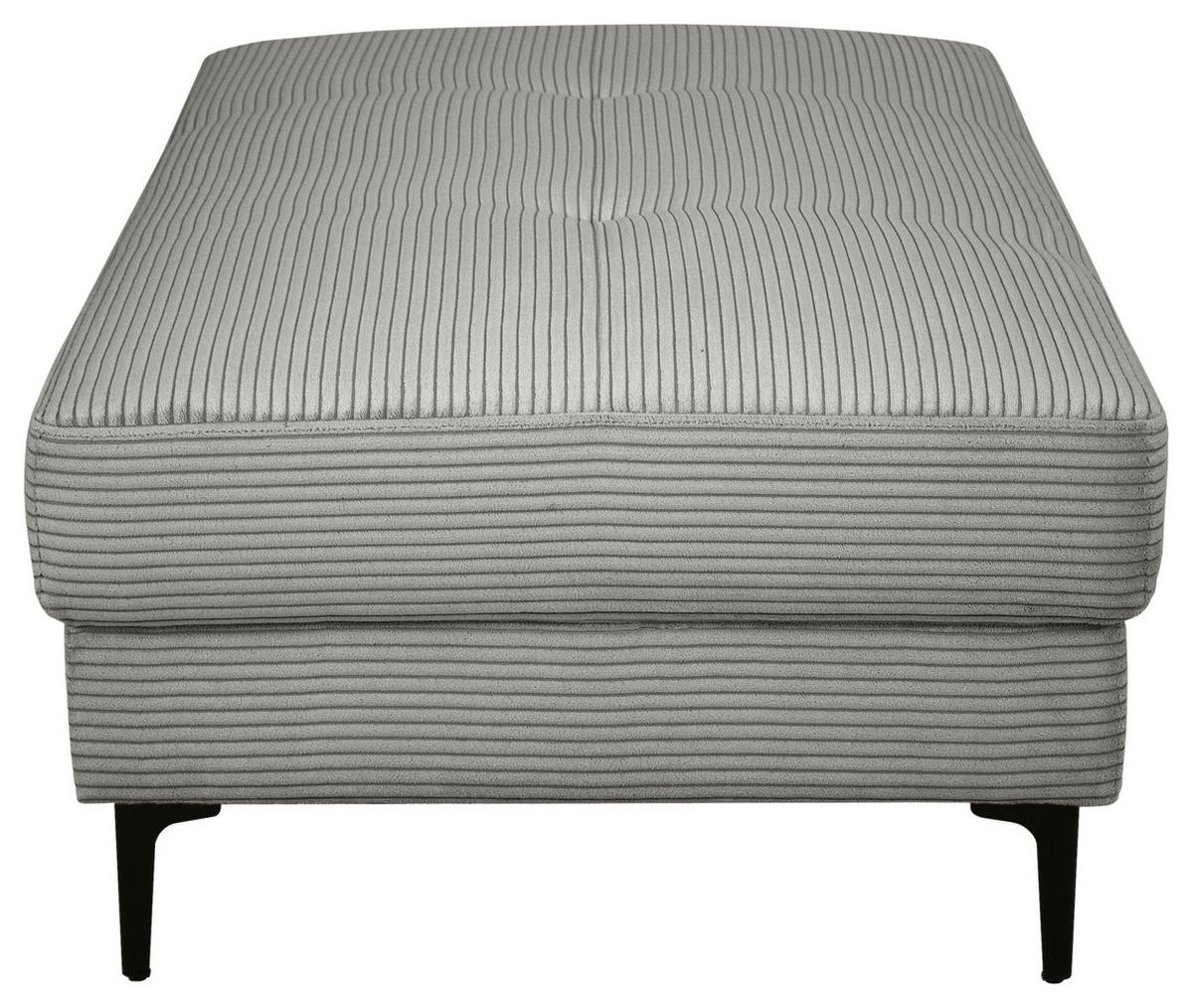 HOCKER Cord Grau  - Schwarz/Grau, Design, Textil/Metall (140/45/80cm) - Xora