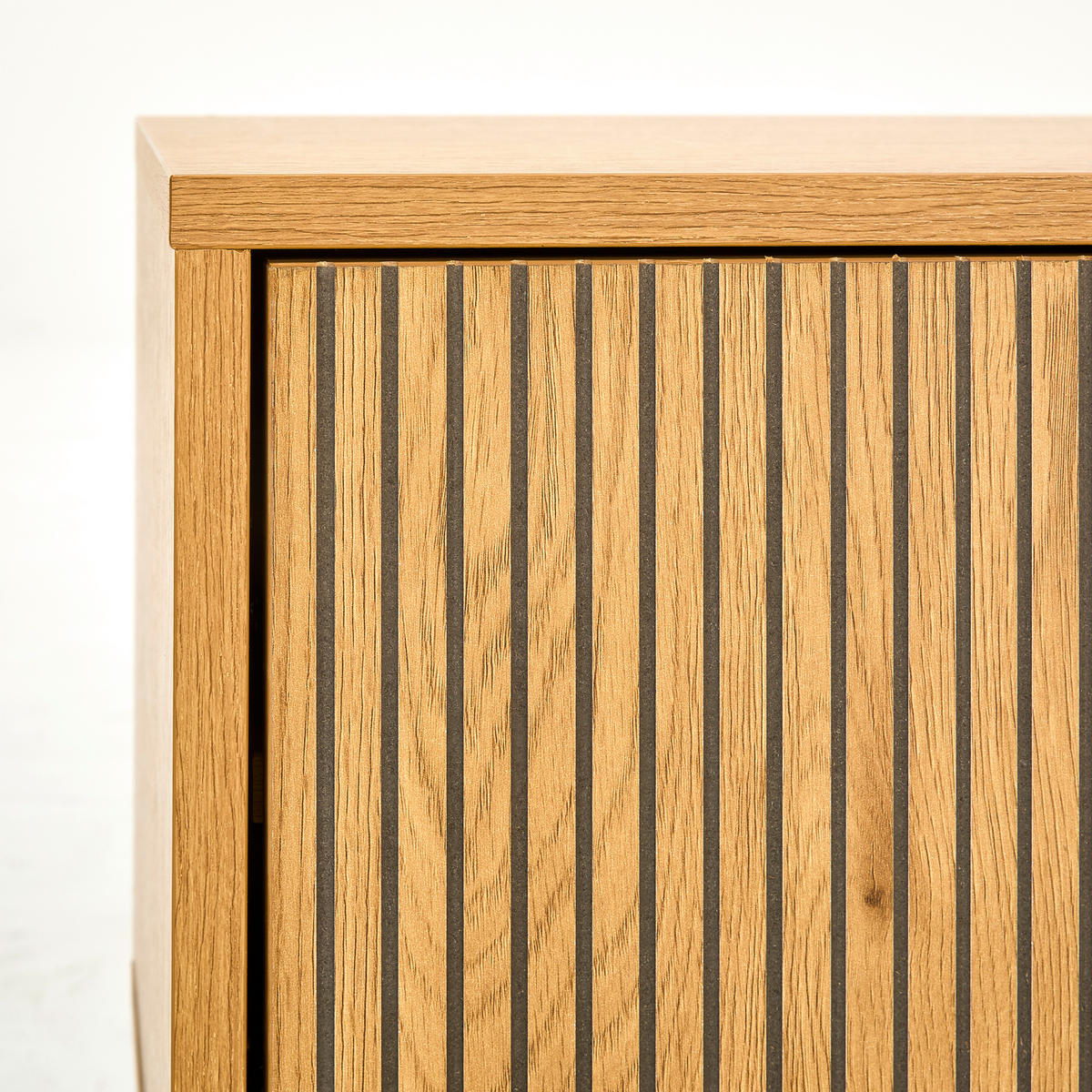 KOMÓD 80/85/40 cm  - tölgyfa színű/fekete, Design, faalapú anyag/fém (80/85/40cm) - Carryhome