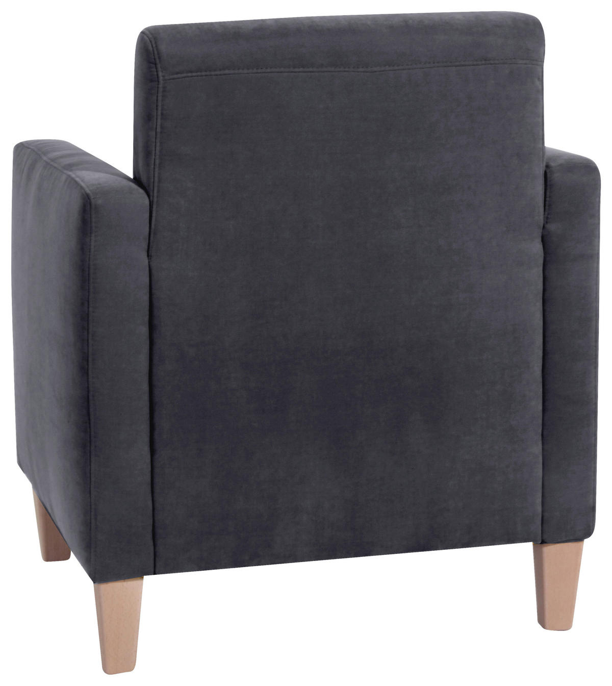 SESSEL in Velours Anthrazit  - Anthrazit/Naturfarben, Design, Holz/Textil (71/81/70cm) - Max Winzer