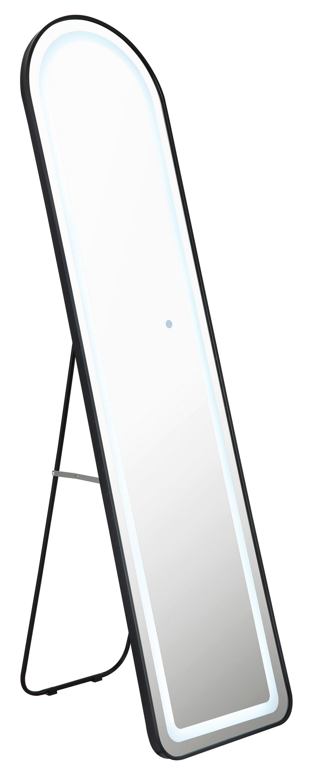 STANDSPIEGEL  - Schwarz/Weiß, Design, Glas/Kunststoff (40/50/160cm) - Globo