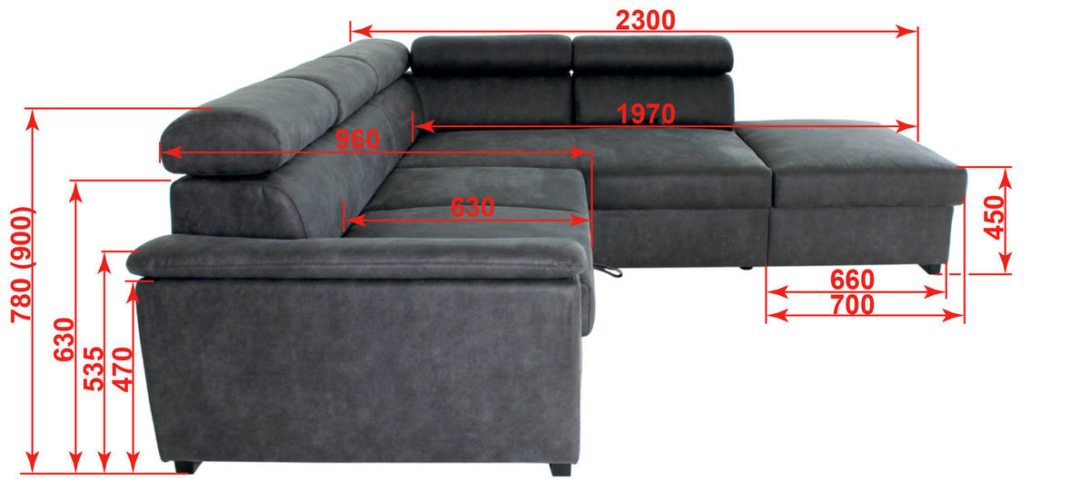 ECKSOFA  Lederlook Taupe  - Taupe/Schwarz, Design, Kunststoff/Textil (263/230cm) - Hom`in