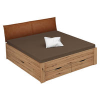 STAURAUMBETT 140/200 cm  in Eichefarben  - Eichefarben/Rostfarben, Design, Holzwerkstoff (140/200cm) - Xora