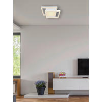 LED-DECKENLEUCHTE 41,5/41,5/10,5 cm    - Opal/Weiß, Basics, Kunststoff/Metall (41,5/41,5/10,5cm) - Globo