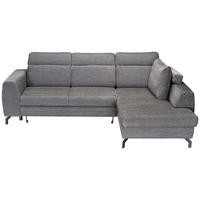 ECKSOFA Dunkelgrau Chenille  - Dunkelgrau/Schwarz, KONVENTIONELL, Textil/Metall (266/185cm) - Carryhome