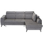 ECKSOFA Dunkelgrau Chenille  - Dunkelgrau/Schwarz, KONVENTIONELL, Textil/Metall (266/185cm) - Carryhome