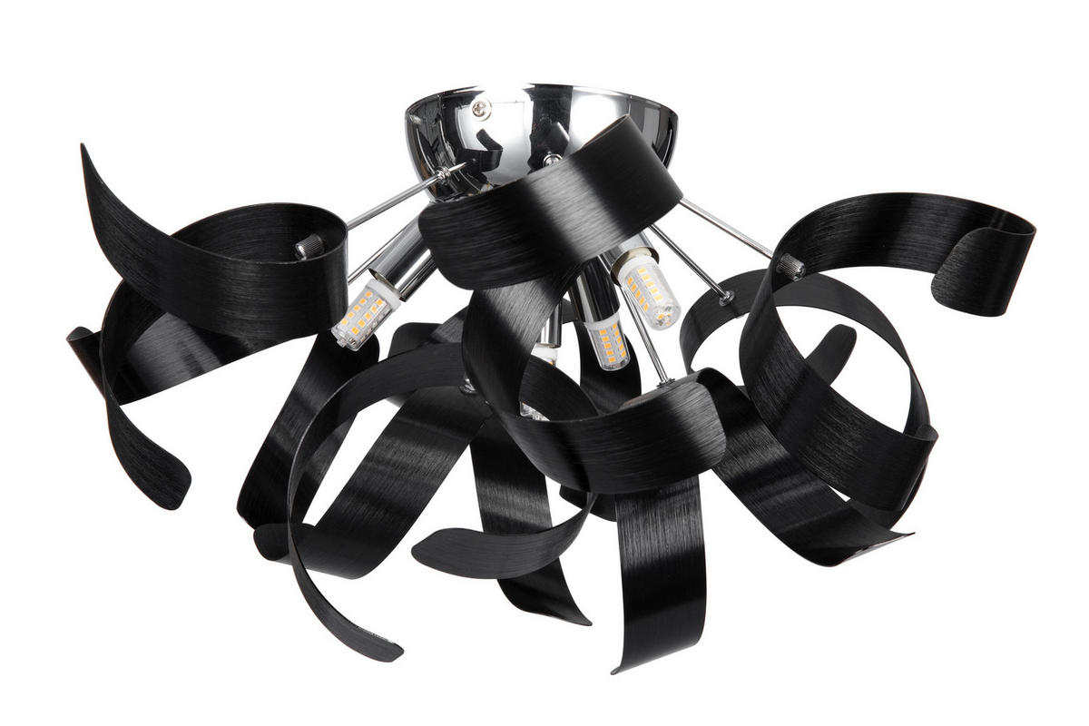 LED-DECKENLEUCHTE 42/24 cm   - Chromfarben/Schwarz, Design, Metall (42/24cm) - Ambiente