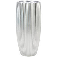 VÁZA, plast, 77 cm - strieborná, Design, plast (36/77cm) - Ambia Home