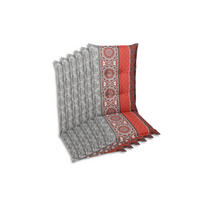 SESSELAUFLAGENSET in Grau, Rot, Hellgrau Ornament  - Rot/Hellgrau, Basics, Textil (50/7/110cm)