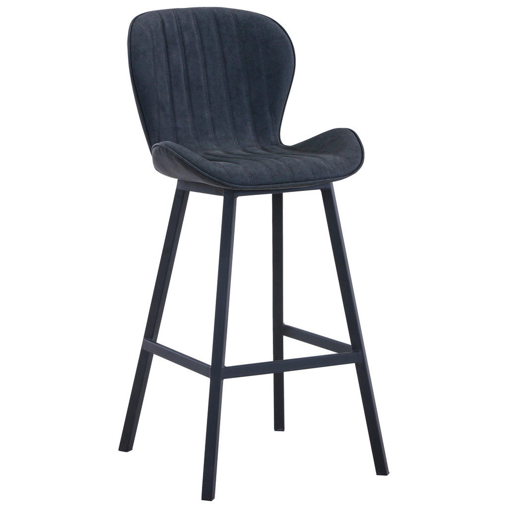 Barhocker Mit Lehne Ben Grau/schwarz