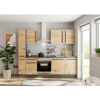 KÜCHENBLOCK  in Anthrazit, Eiche Artisan  - Anthrazit/Schwarz, LIFESTYLE, Holzwerkstoff/Kunststoff (250cm) - P & B