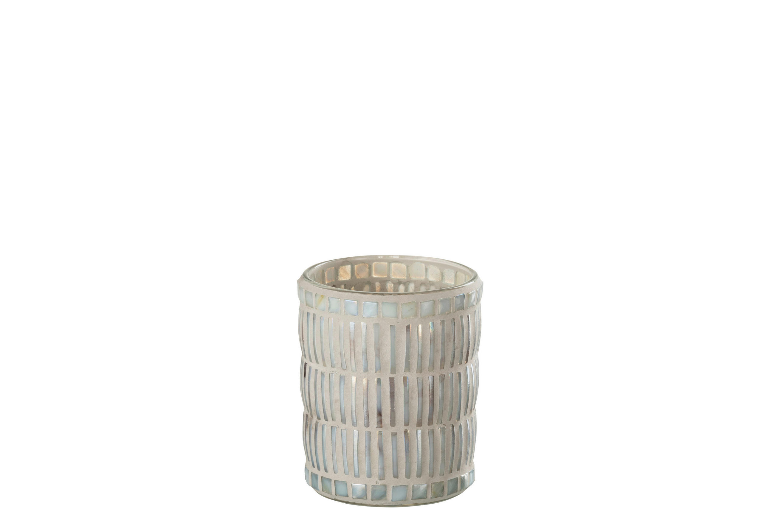 KERZENHALTER - Grau, Basics, Glas/Stein (10/10/12,5cm)