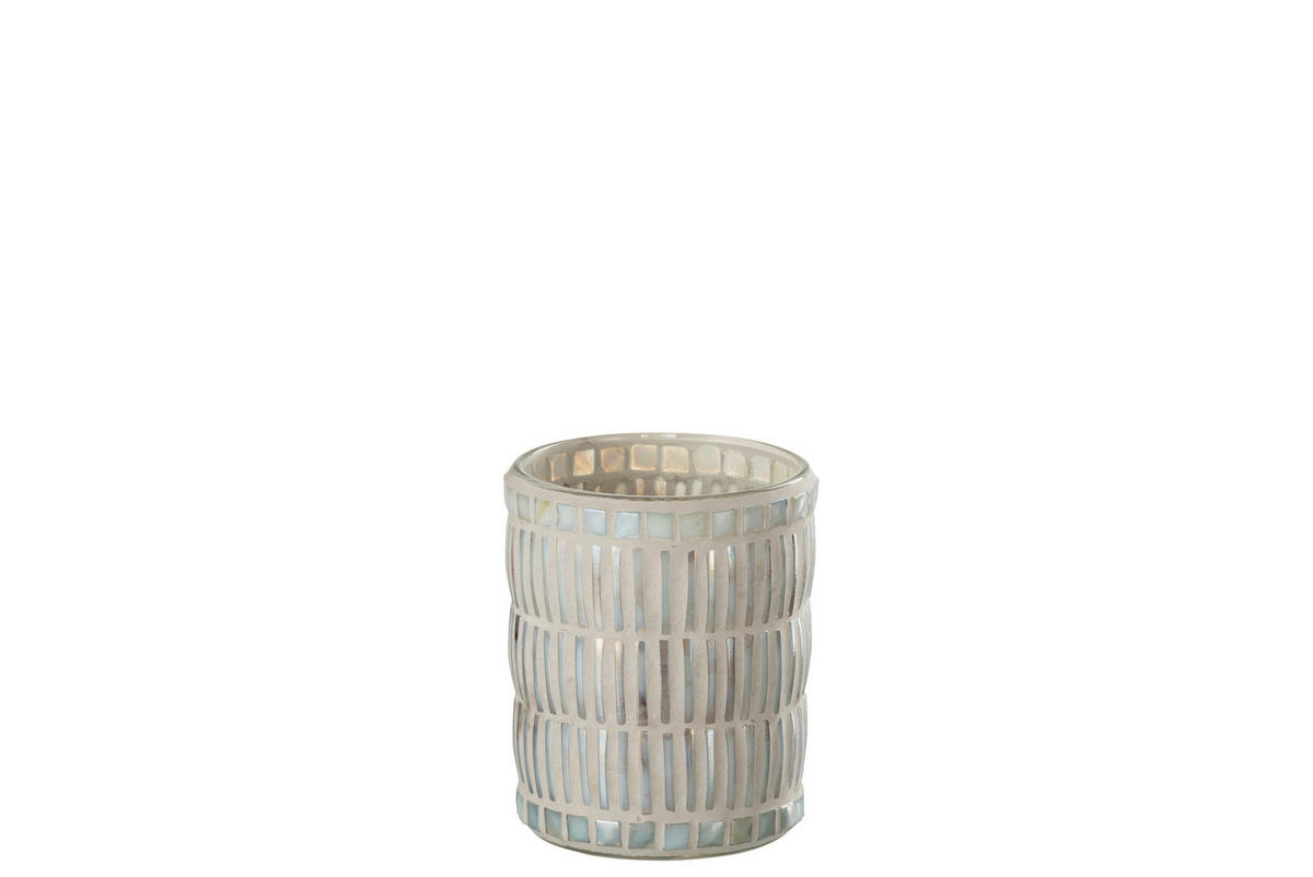KERZENHALTER - Grau, Basics, Glas/Stein (10/10/12,5cm)
