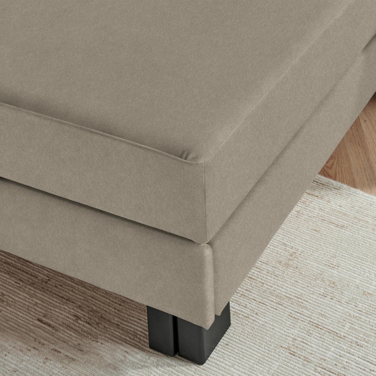 LIEGE  in Velours Ecru  - Eiche dunkel/Ecru, MODERN, Holz/Textil (137/72/155cm) - Joka