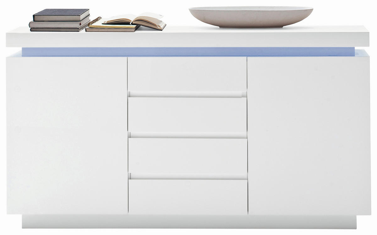 KOMMODE 150/81/40 cm  in Weiss Hochglanz  - Weiss Hochglanz, Design, Holzwerkstoff (150/81/40cm)