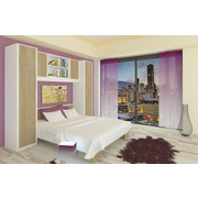SPAVAĆA SOBA - bijela/hrast Sonoma, Design, drvni materijal (255/215/203cm) - BOXXX