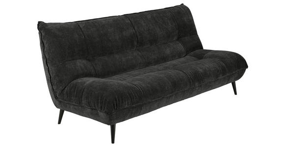 3-SITZER-SOFA in Mikrofaser Schwarz  - Schwarz, KONVENTIONELL, Textil/Metall (230/100/101cm) - Hom`in