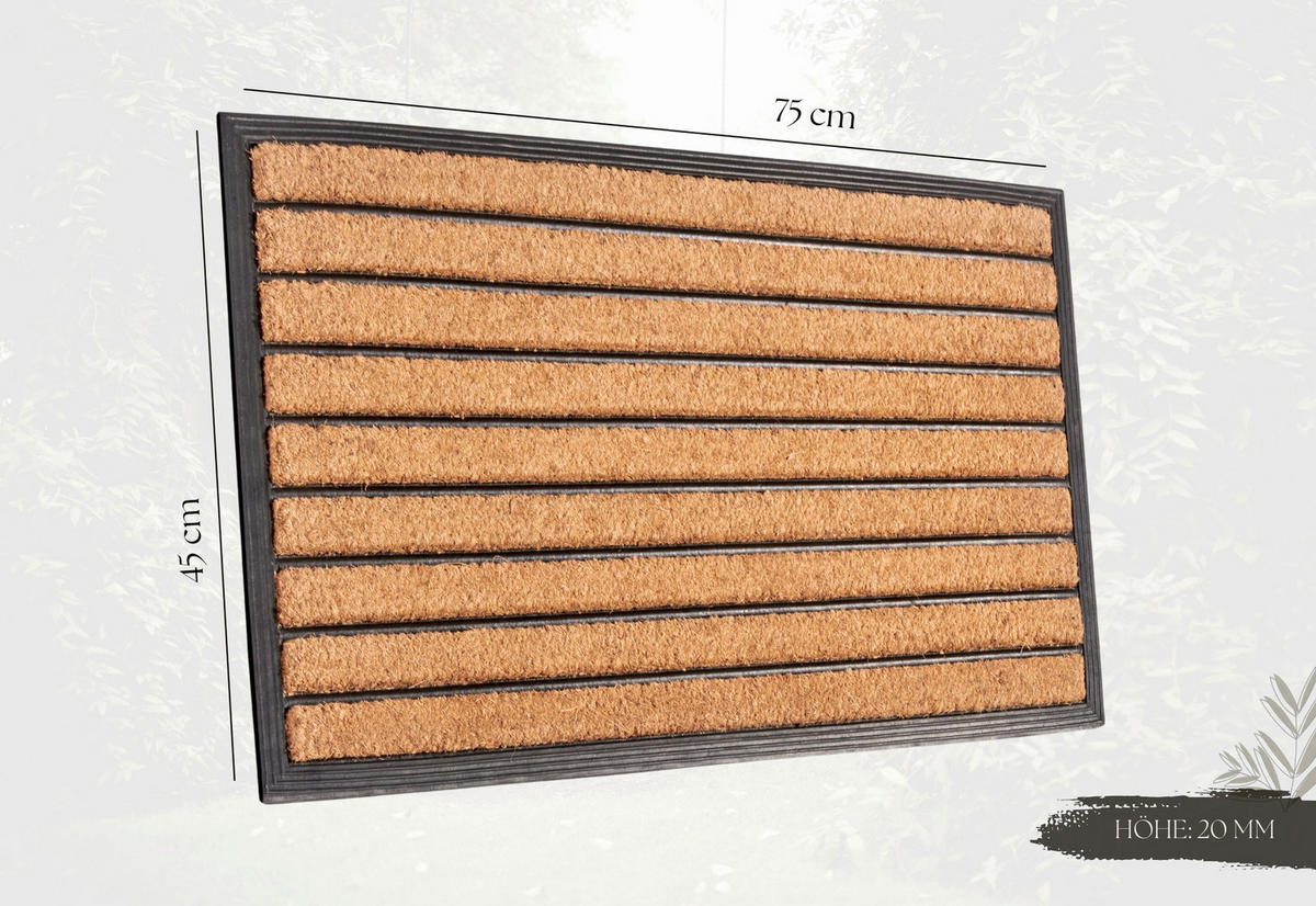 KOKOSMATTE  45/75 cm  Schwarz, Hellbraun  - Hellbraun/Schwarz, Basics, Naturmaterialien/Kunststoff (45/75cm)