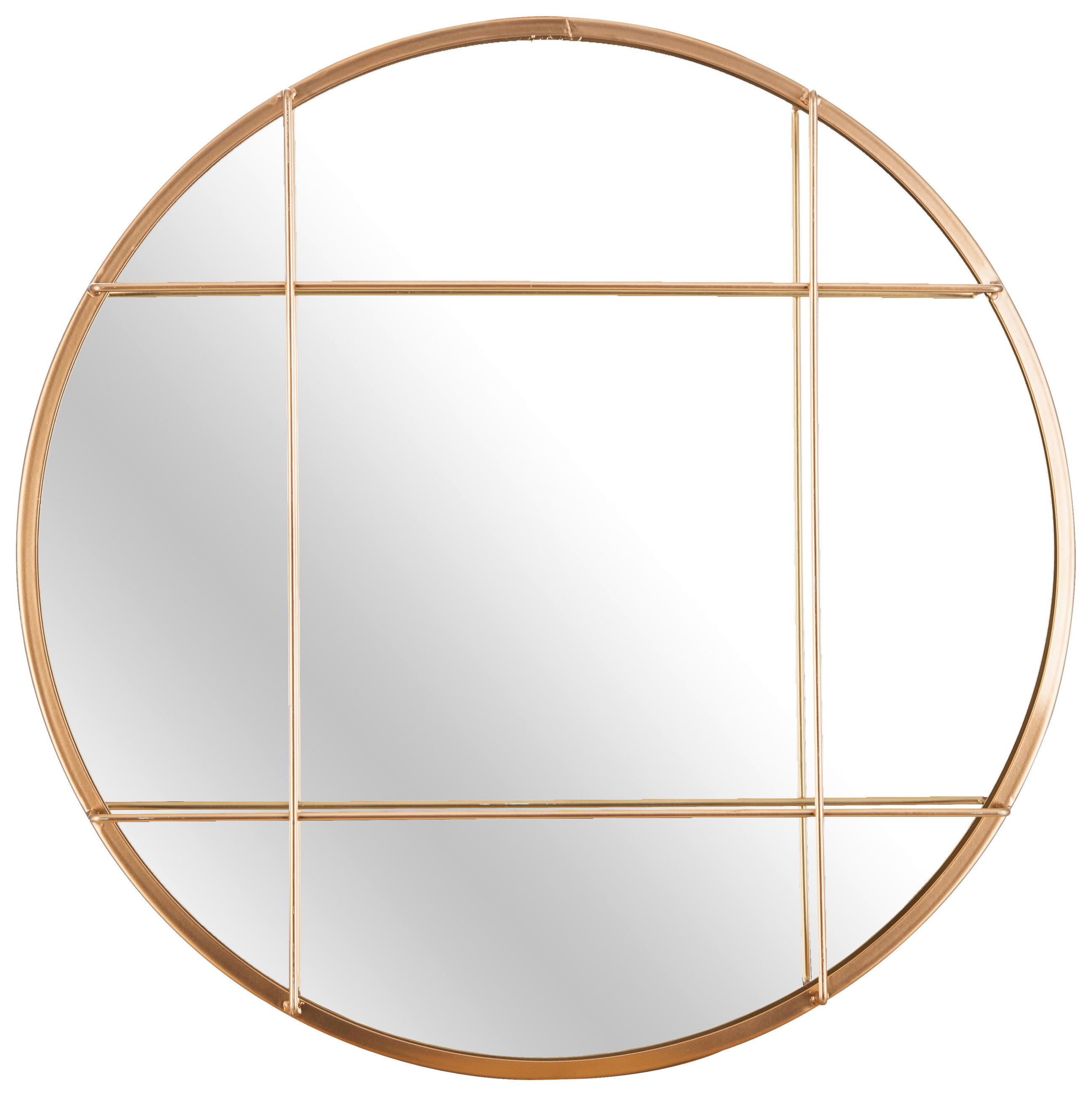NÁSTENNÉ ZRKADLO 50 cm - zlatá, Trend, kov/sklo (50cm)