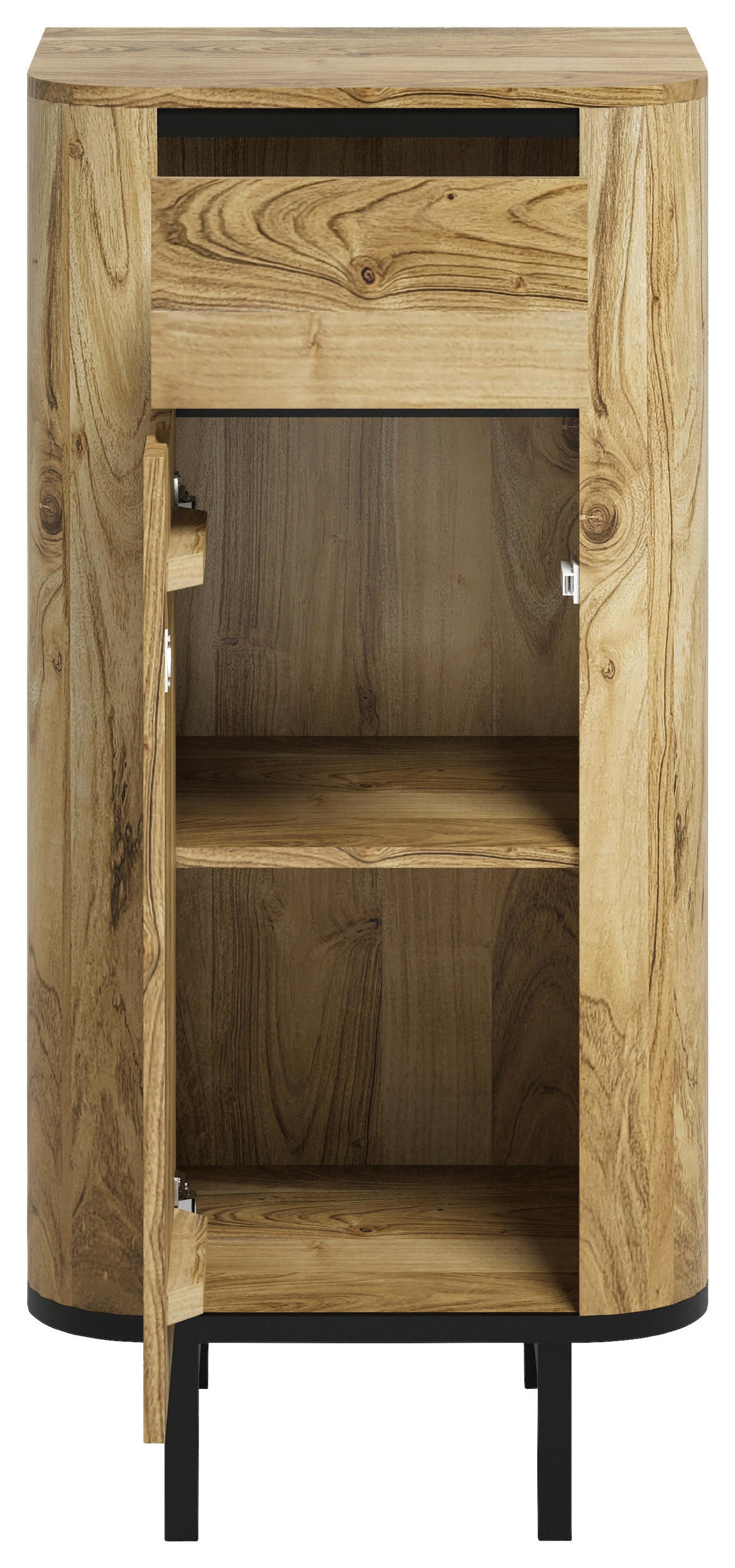 UNTERSCHRANK 51/107/42 cm   - Schwarz/Naturfarben, Natur, Holz/Metall (51/107/42cm) - Livetastic