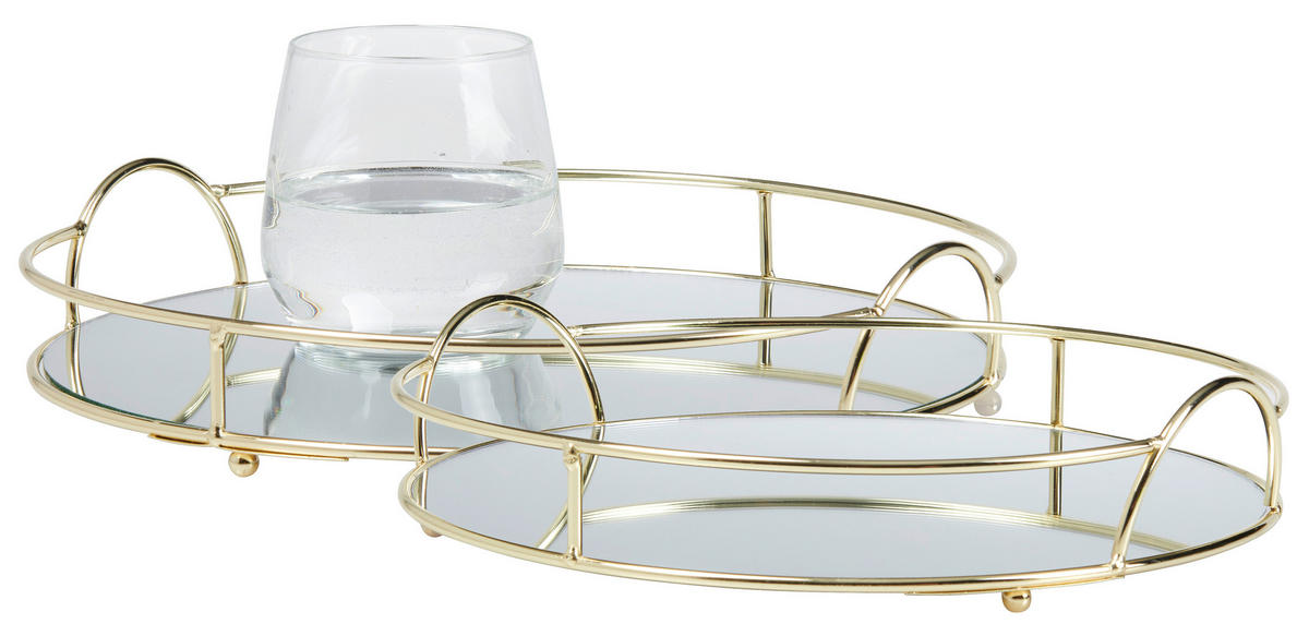 DEKOTABLETT 29/6 cm    - Goldfarben, LIFESTYLE, Metall (29/6cm)