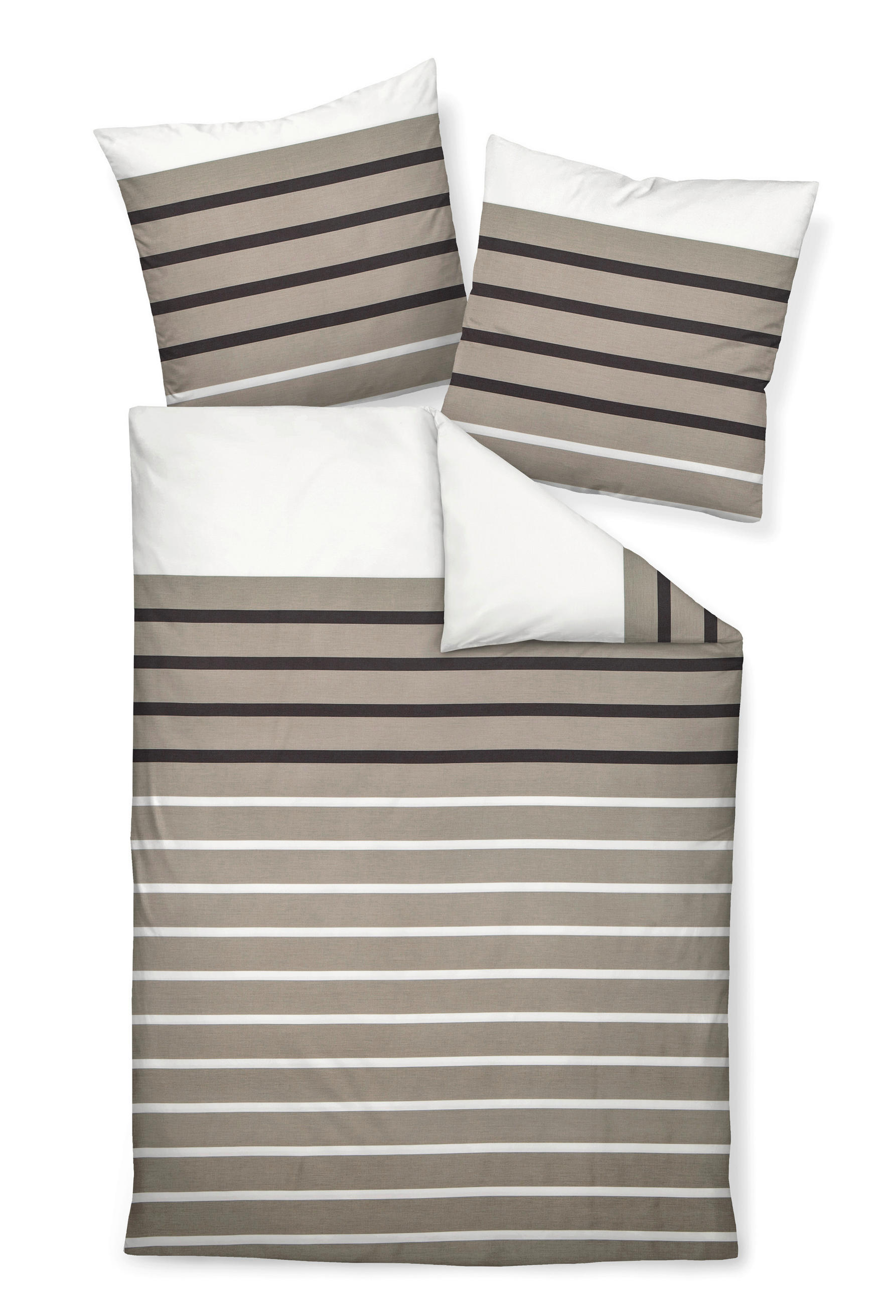 POSTELJINA 135/200 cm  PALERMO  - bijela/smeđa, Basics, tekstil (135/200cm) - Janine