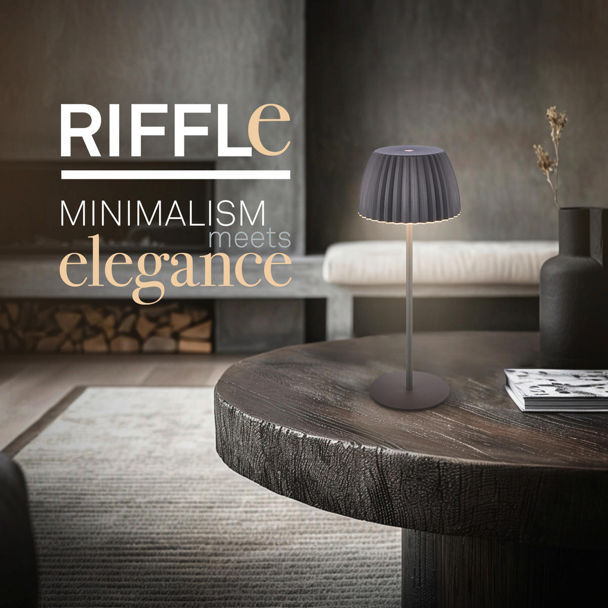 AKKU-TISCHLEUCHTE 14,5/36,5 cm  - Schwarz, Basics, Kunststoff/Metall (14,5/36,5cm)