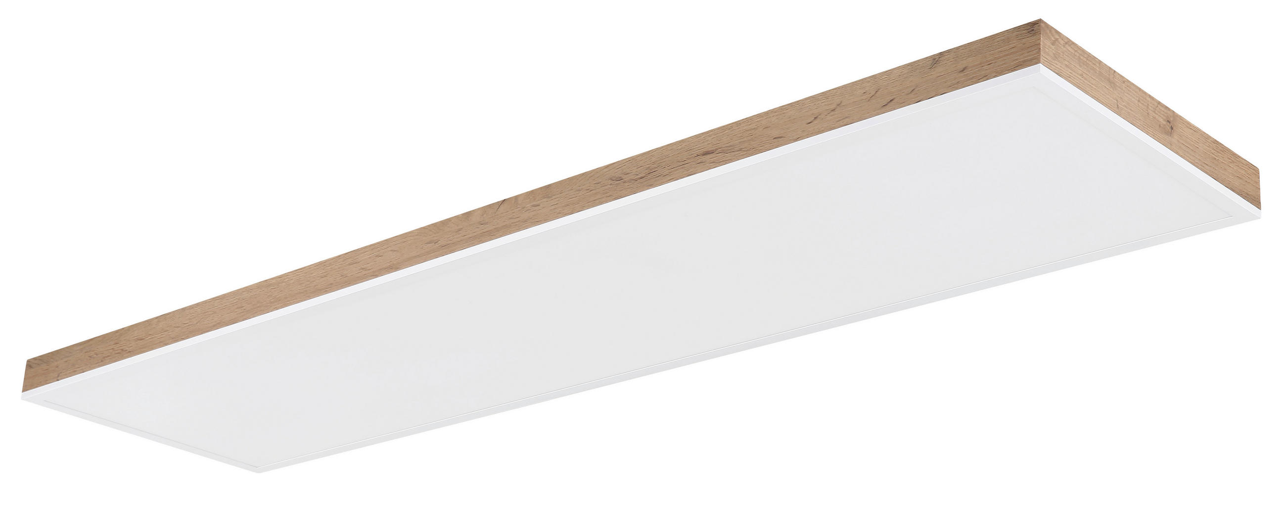LED-DECKENLEUCHTE 120/30/7,5 cm   - Dunkelbraun/Opal, Natur, Holzwerkstoff/Kunststoff (120/30/7,5cm) - Globo