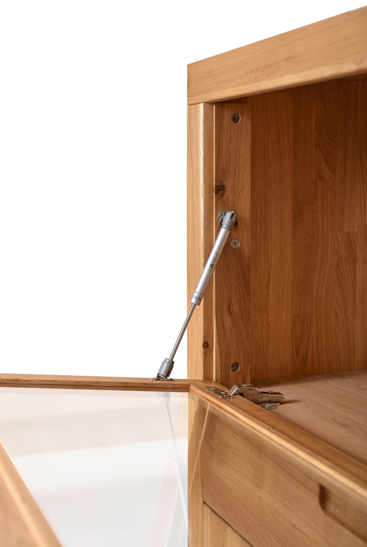 KOMMODE  in 95/126/42 cm  - Wildeiche/Alufarben, Natur, Glas/Holz (95/126/42cm) - Carryhome