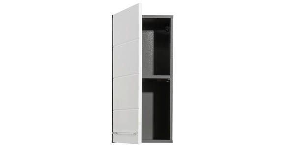 OBERSCHRANK 34/70/23 cm  - Weiß Hochglanz/Anthrazit, Natur, Holzwerkstoff/Kunststoff (34/70/23cm) - Xora