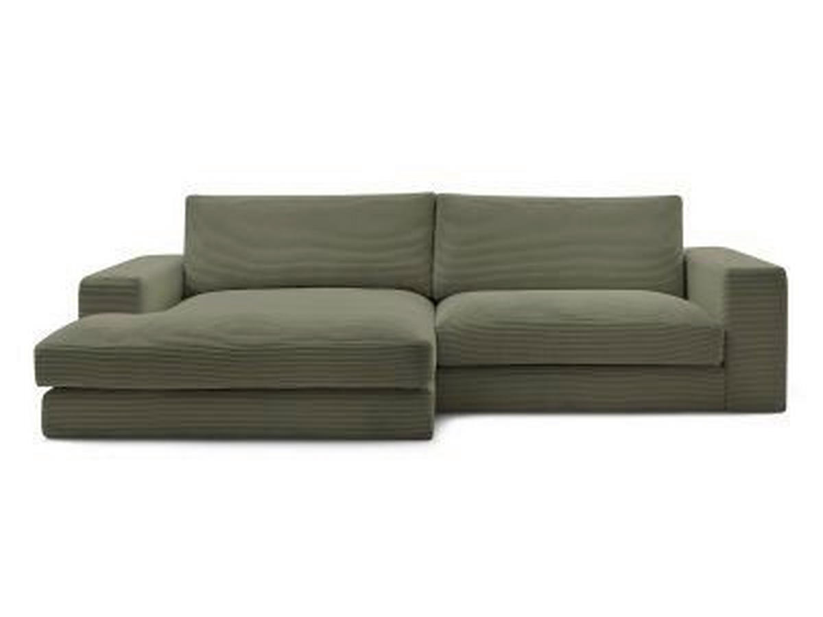 ECKSOFA  LEONARD Hellgrün Cord  - Schwarz/Hellgrün, MODERN, Kunststoff/Textil (159/274cm)