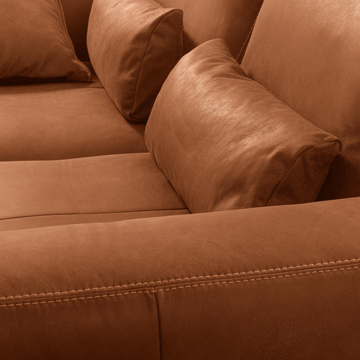 2-SITZER-SOFA  in Echtleder Karamell   - Beige/Karamell, Design, Leder/Kunststoff (240/85/123cm) - Livetastic