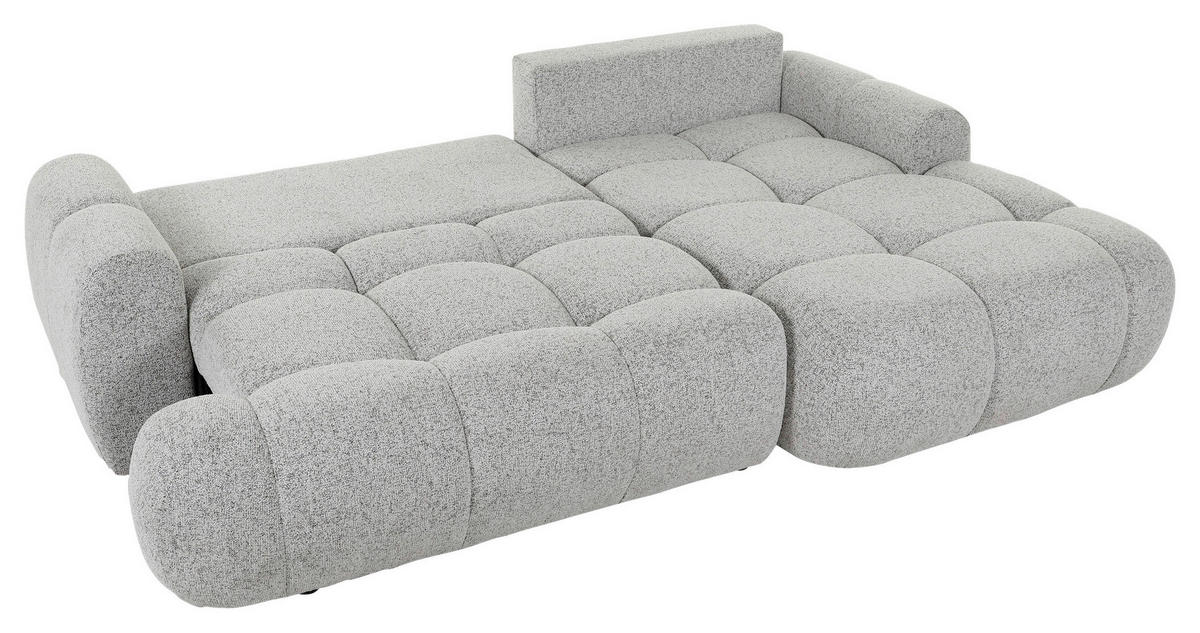 ECKSOFA in Flachgewebe Greige  - Greige/Schwarz, Konventionell, Kunststoff/Textil (276/175cm) - Carryhome