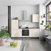 KÜCHENBLOCK Riva 240 cm  in Weiß, Schieferfarben  - Schieferfarben/Edelstahlfarben, MODERN, Holzwerkstoff/Metall (240cm) - Nobilia