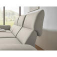 ECKSOFA  in Flachgewebe Naturfarben Armteilverstellung, Relaxfunktion, Drehsitzfunktion  175-224/255-365 cm  - Schwarz/Naturfarben, Design, Textil/Metall (175-224/255-365cm) - Dieter Knoll