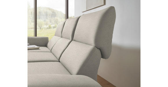 ECKSOFA  in Flachgewebe Naturfarben Armteilverstellung, Relaxfunktion, Drehsitzfunktion  175-224/255-365 cm  - Schwarz/Naturfarben, Design, Textil/Metall (175-224/255-365cm) - Dieter Knoll
