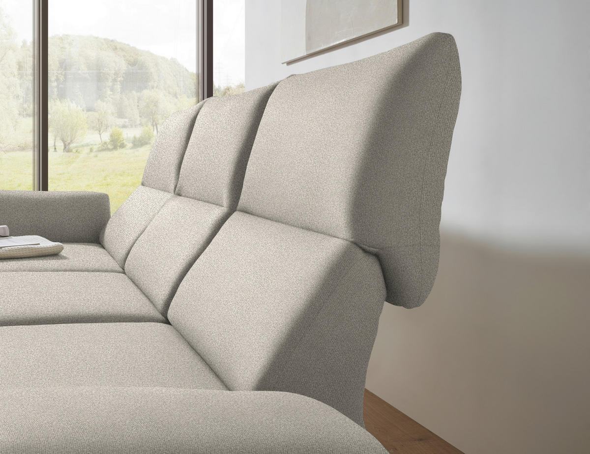 ECKSOFA  in Flachgewebe Naturfarben  175-224/255-365 cm  - Schwarz/Naturfarben, Design, Textil/Metall (175-224/255-365cm) - Dieter Knoll