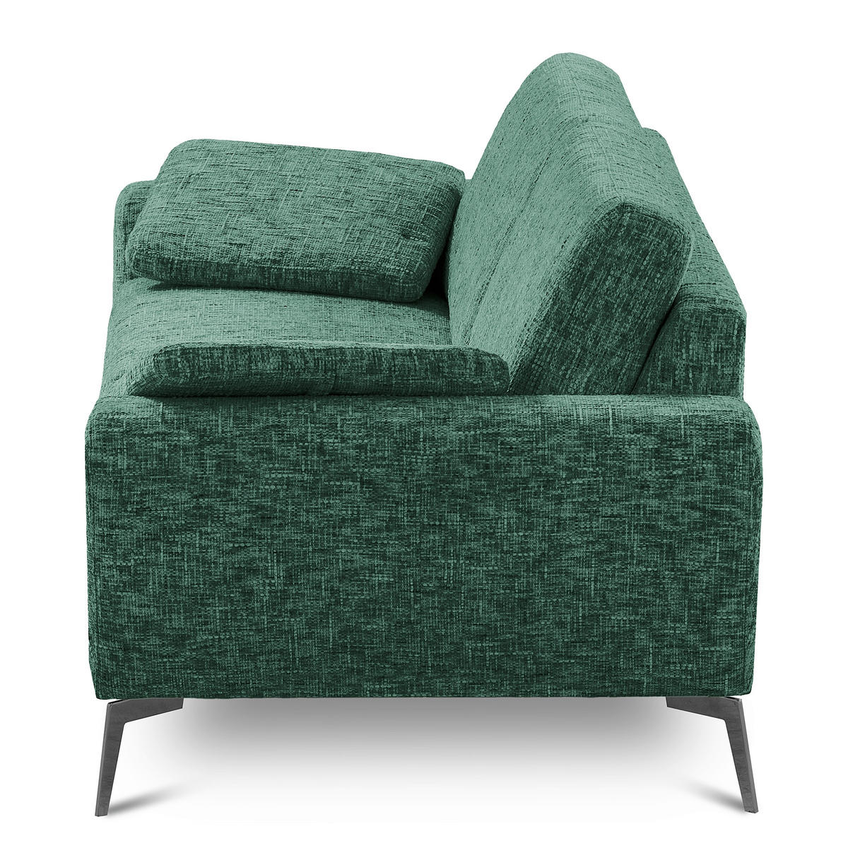 3-SITZER-SOFA Webstoff Grün  - Schwarz/Grün, Design, Textil/Metall (187/85/92cm) - Livetastic