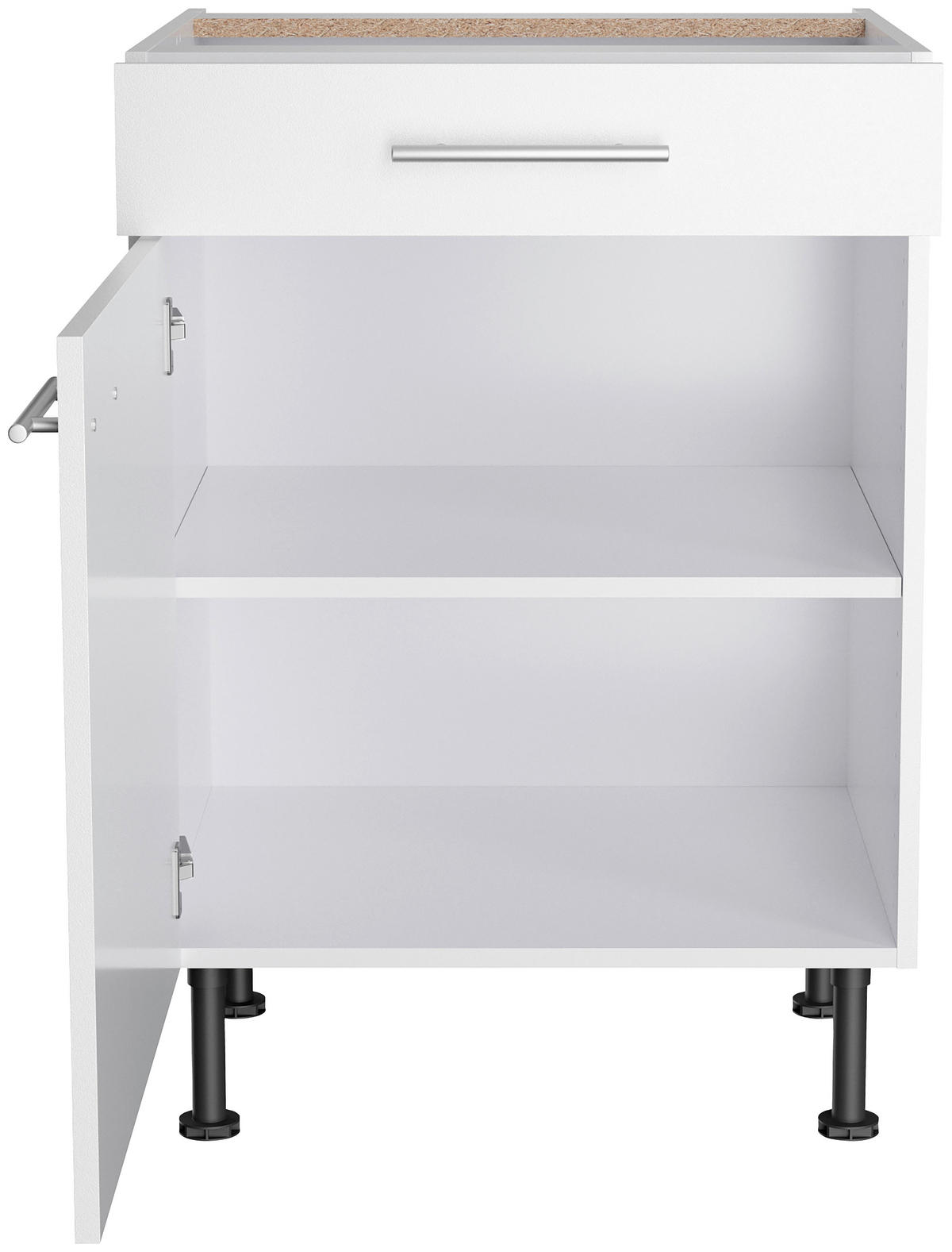 ECKKÜCHE 270/200 cm  in Weiß  - Edelstahlfarben/Anthrazit, Basics, Holzwerkstoff/Metall (270/200cm) - Optifit