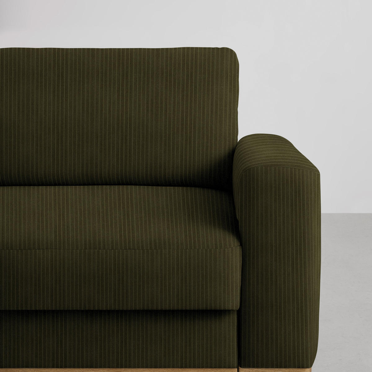 ECKSOFA Chenille, Cord Dunkelgrün  - Dunkelgrün/Schwarz, Konventionell, Holz/Textil (167/87/234cm) - MID.YOU