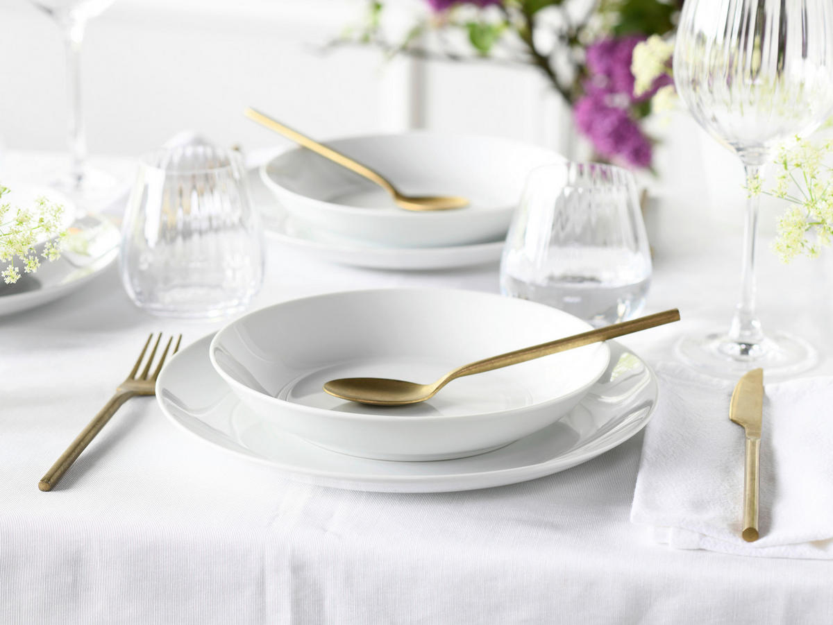 JEDÁLENSKÝ SERVIS, porcelán - biela, Basics, keramika - Creatable