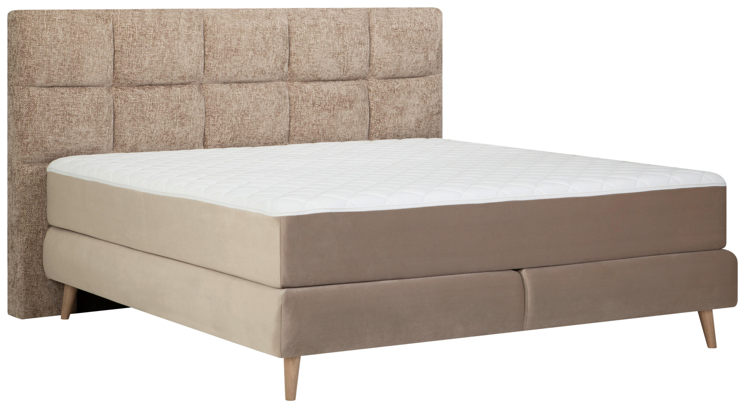 BOXSPRINGBETT 180/200 cm  in Beige  - Beige/Naturfarben, KONVENTIONELL, Holz/Textil (180/200cm) - Welnova