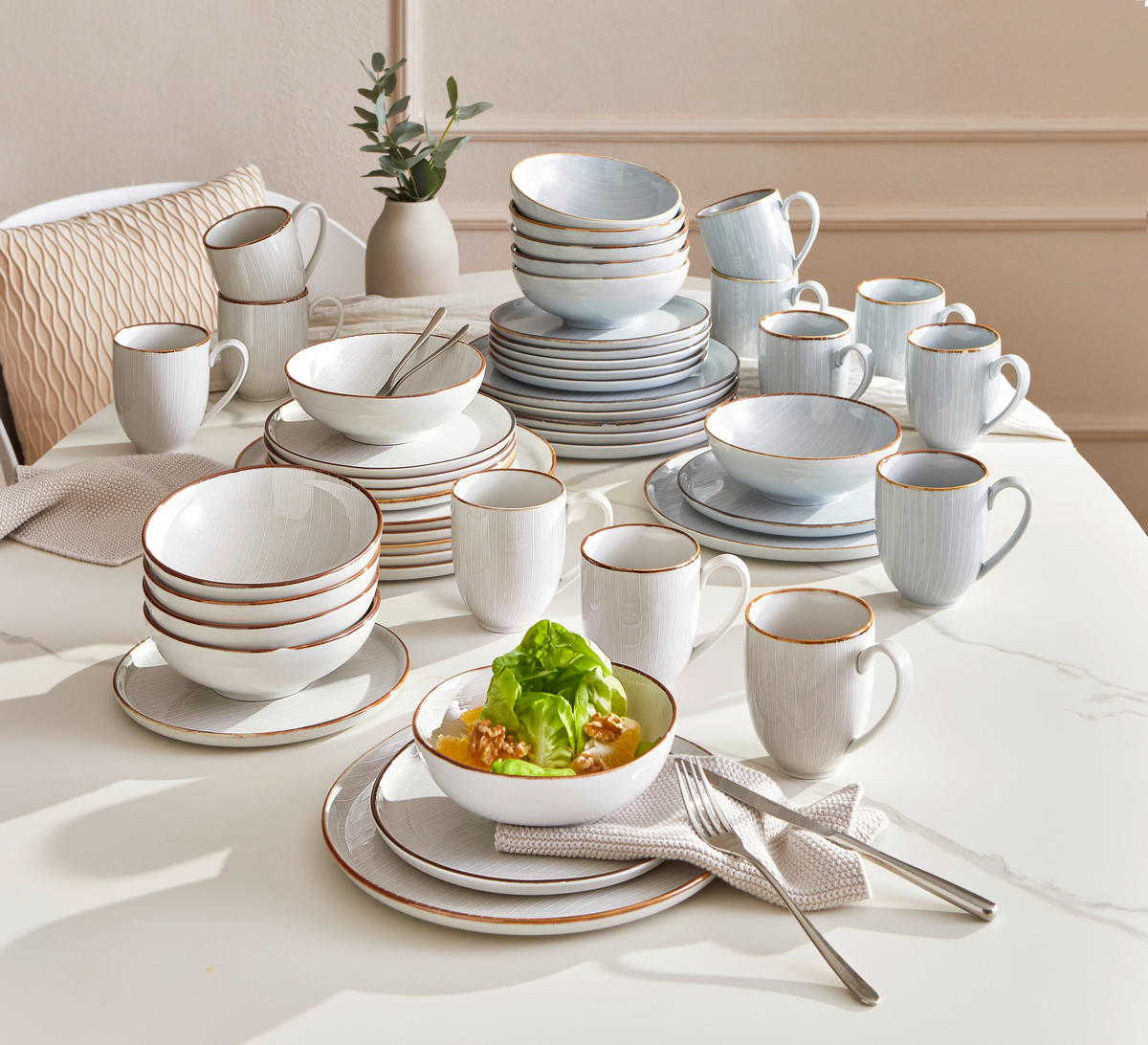 KOMBISERVICE Bergen 24-teilig  - Beige, Design, Keramik - Landscape