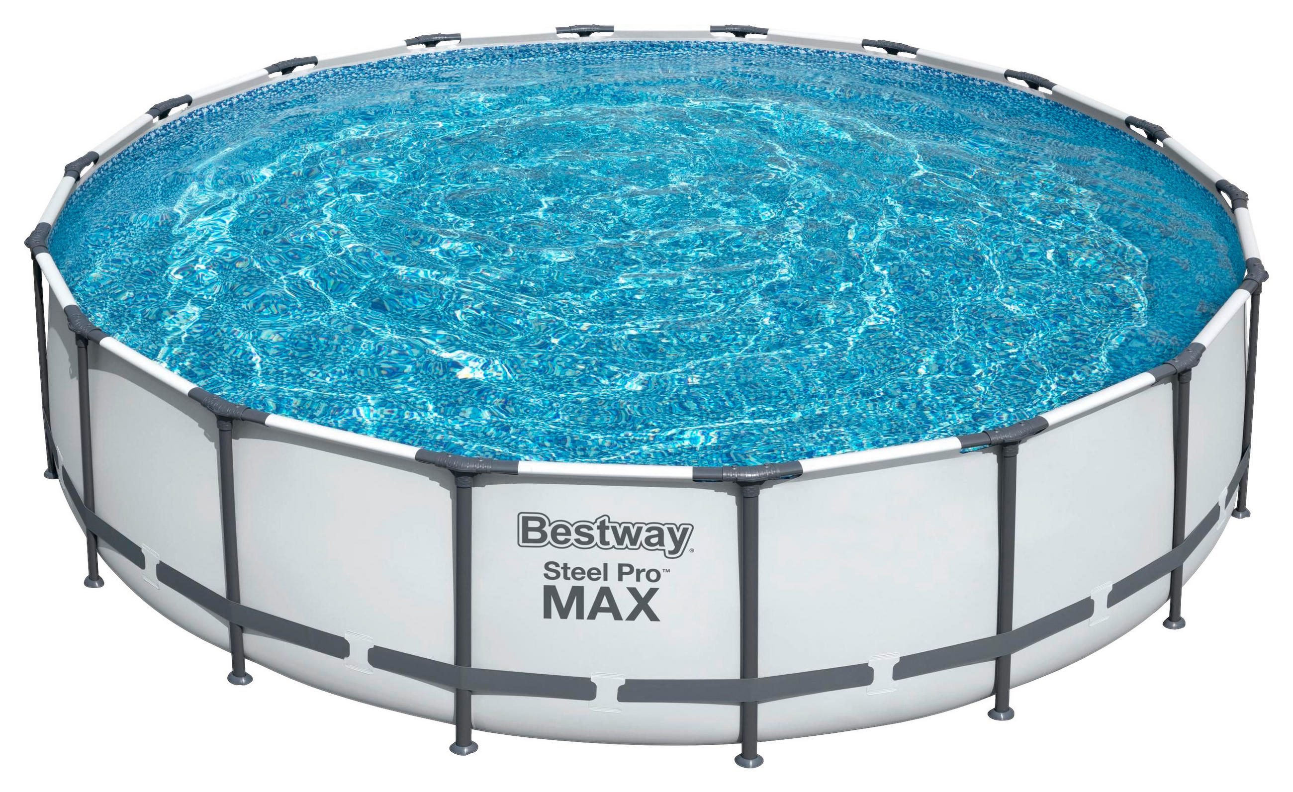 POOL SET STEEL PRO 56462 549/122 cm  - Blau/Weiß, Basics, Kunststoff/Metall (549/122cm) - Bestway