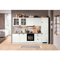 KÜCHENBLOCK IP4250 300 cm  in Braun, Weiß  - Schwarz/Weiß, Basics, Holzwerkstoff/Metall (300cm) - Impuls