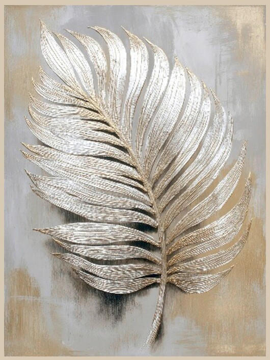 Euroart Metallbild Shimmering Leaves VII - Haptic Effect Mehrfarbig 60x80x4 cm