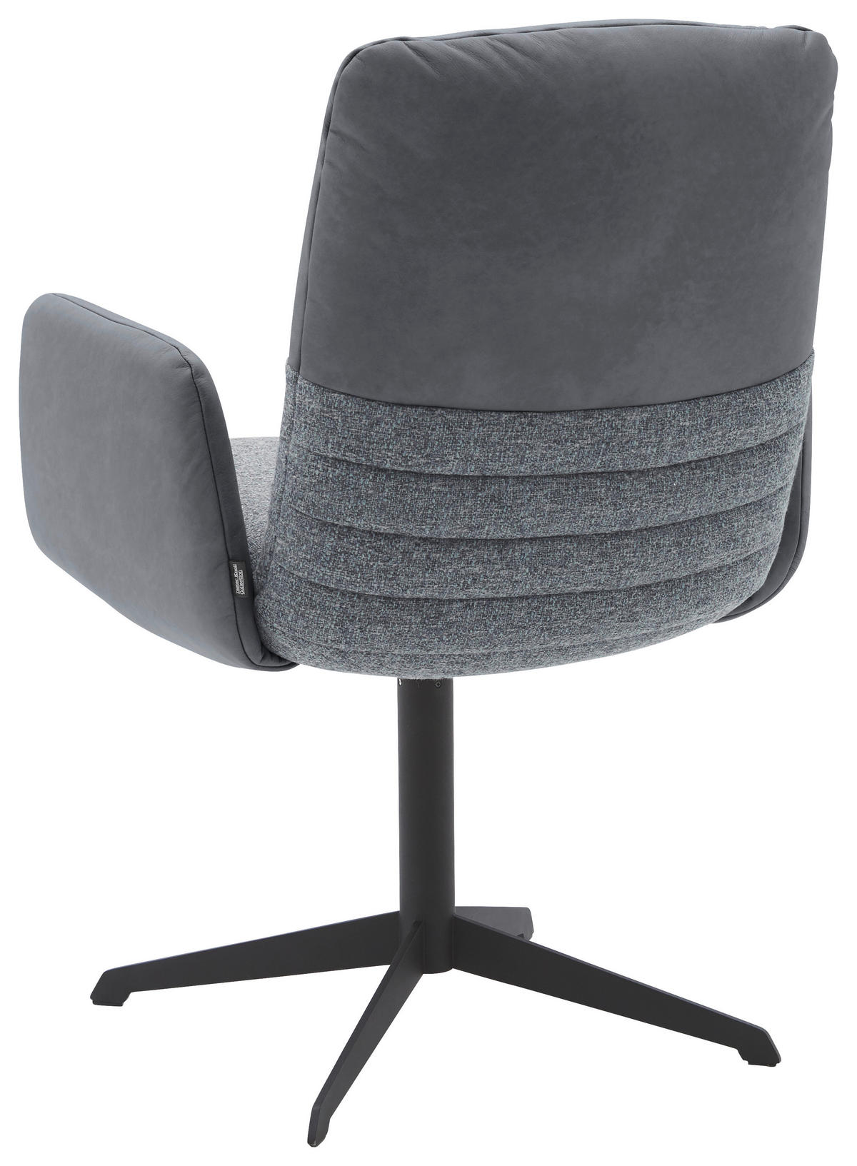 ARMLEHNSTUHL  in Stahl Flachgewebe Echtleder pigmentiert  - Schwarz/Dunkelblau, Design, Leder/Textil (64/93/69cm) - Dieter Knoll