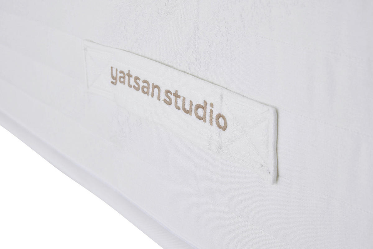 BOXSPRINGMATRATZE ALLURE REGINA H3/H4, 90/200 cm, Höhe ca.: 33 cm,  - Creme, Basics, Textil (90/200cm)