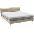 BOXSPRINGBETT 200/200 cm  in Beige  - Beige/Schwarz, Design, Textil/Metall (200/200cm) - Johann Jakob