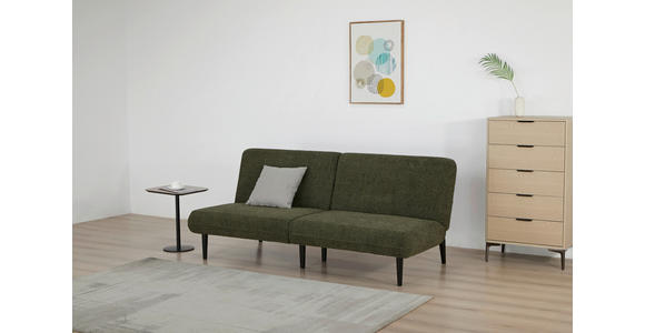 SCHLAFSOFA Webstoff Grün  - Schwarz/Grün, Design, Holz/Textil (184/80/87cm) - Carryhome