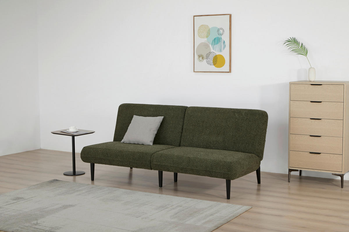 SCHLAFSOFA Webstoff Grün  - Schwarz/Grün, Design, Holz/Textil (184/80/87cm) - Carryhome